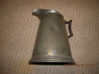 Antique Jas Stimpson 11 " Pewter Pitcher With Hinged Lid