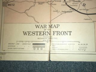 A Rare Ww2 War Map Of The Western Front - Alexandra Gross - 1930s From Raf Owner