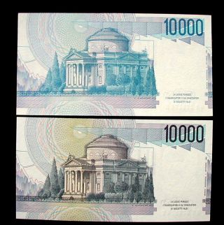 1996 Italy Rare Banknote 10000 £ Volta Unc Fds Gem Variety Error Color