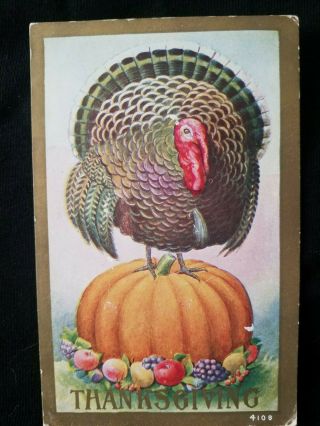 Vintage Antique Thanksgiving Postcard From Early 1900 