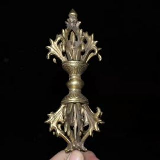 Chinese Copper Handmade Carved Exquisite Buddhist Ritual Implements Statue Ll057
