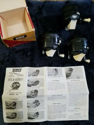 Vintage Zebco 202 Reels X3 With 1 Box - All Are.