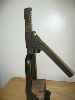 Vintage Antique Metal Bottle Capper with wood base 2