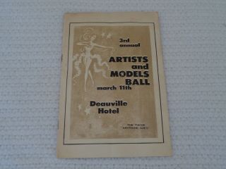 1961 Artists & Models Ball Bunny Yeager Deauville Hotel Miami Beach Rare Program