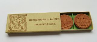 Rare Germany Rothenburg Porcelain Set 1923 3x Mark Notgeld Emergency Coin,  Box