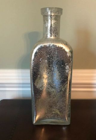 Pottery Barn Speckled Silver And Gold Glass Decorative Bottle