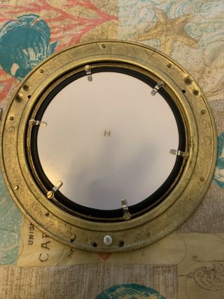 11 " Antique Brass Finish Porthole Mirror Nautical Maritime Wall Decor