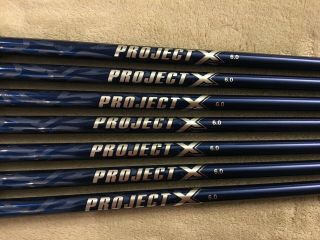 Project X 6.  0 Graphite Iron Shafts 4 - Pw.  355 Taper Tip " Rare ",  1 "