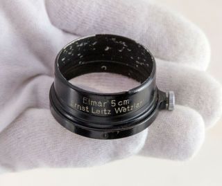 Leica Fison Rare Black Metal Lens Hood Elmar 5cm 50mm A36 Leitz Wetzlar Germany