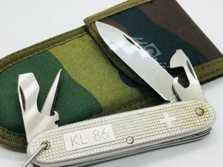 Victorinox Kl86 Dutch Army Official Knife Dak Silver Alox Pioneer Rare,  Sheath