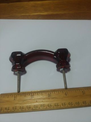 1reproduction Vintage Ruby Red Glass Drawer Pulls Knob Handles.