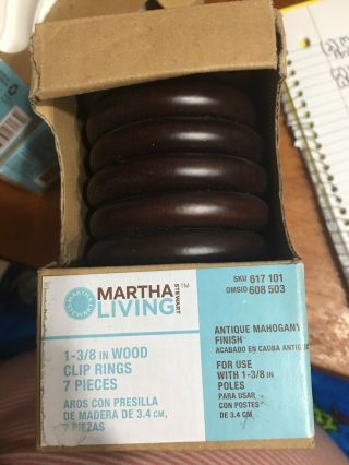 Martha Stewart Living 1 - 3/8 In Wood Clip Rings In Antique Mahogany No Clips