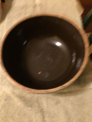 Antique Brown Salt Glaze Stoneware Crock Mixing Bowl 10 - 1/4 "