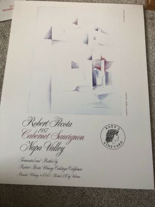 Robert Pecota 1987 Cabernet Sauvignon Napa Valley Vintage Wine Litho Print