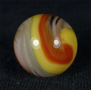 3/4 " Antique Akro Agate Red & Yellow Popeye Corkscrew Marble