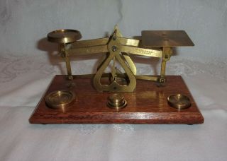 Antique Vintage Old Goldsmith Jeweller Balance Beam Scale Made In England