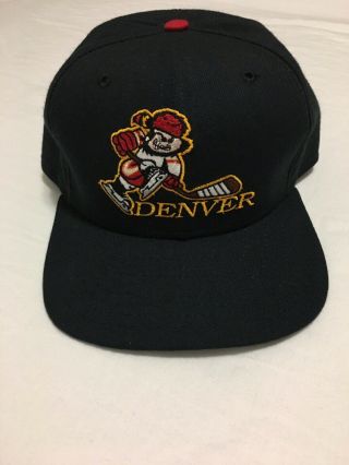 Rare Vtg 80s 90s Du University Of Denver Pioneers Hockey Era Snapback Hat