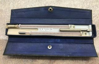 H O Trerice Co.  Detroit Vintage Double Thermometer W Orig Case Psychrometer Rare