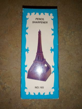 Vintage Die Cast Miniature Pencil Sharpener Antique Finish Eiffel Tower