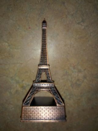 Vintage Die Cast Miniature Pencil Sharpener Antique Finish Eiffel Tower 2