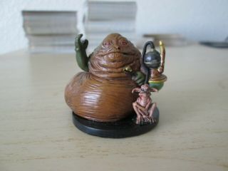 Star Wars Miniatures Jabba The Hutt,  Very Rare,  Rebel Storm 50/60,  W/ Card