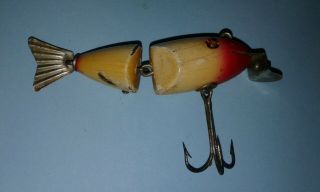 Vintage Creek Chub Baby Wiggle Fish Lure 3” Body Marked Lip Red/White Glass Eyes 3