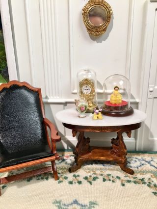 Fantastic Merchandise Dollhouse Miniature Fine Marble Top Swan Table Furniture