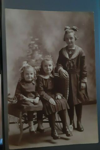 Antique Photo Portrait Of Three Sisters