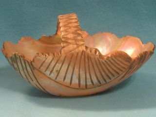 Antique Abalone Shell Hand Carved Basket