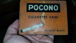 Tobacco Tin Vintage Pocono Cigarette Case " Roll Your Own " Very Rare