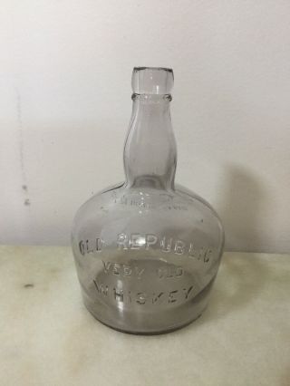 Antique Old Republic Whiskey Bottle One Quart