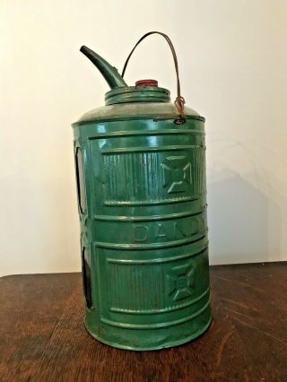 Antique Dandy Oil Can Glass Tin Metal Kerosene Oil Petroliana Vintage