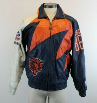 Rare Vintage 90s Chicago Bears Logo Athletic Sharktooth Jacket Nfl Mens Size M