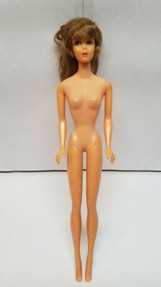 Vintage 1962 Brunette Midge Barbie Doll Blue Eyes Straight Leg