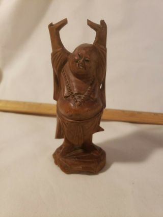 Laughing Buddha Hand - Carved Asian Chinese Wood Carving Vintage / Antique Not Sig