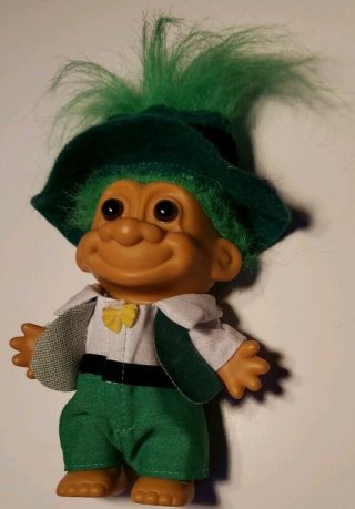 Vintage Good Luck Troll By Russ Leprechaun Saint Patricks Day Green