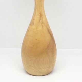 Vintage Hand Turned Wood Mid Century Modern Wooden Vase 10.  5 inch MCM Danish 2