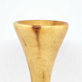 Vintage Hand Turned Wood Mid Century Modern Wooden Vase 10.  5 inch MCM Danish 3