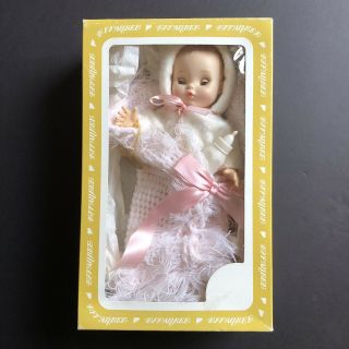 Adorable Effanbee Tiny Tubber Baby Doll 11” With Lovely Clothing Open Close Eyes