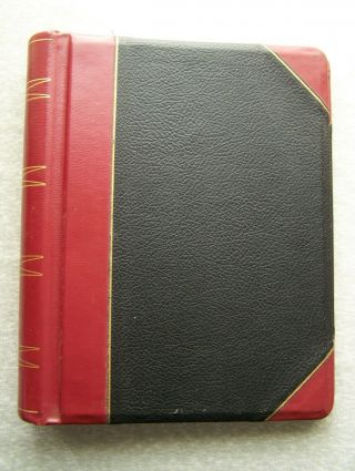 Vintage Antique Mcmillan Black & Red Leather Business Record Book Binder