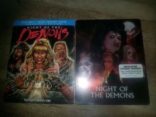 Night Of The Demons Blu Ray Scream Factory W/ Slipcover Steelbook Rare Oop