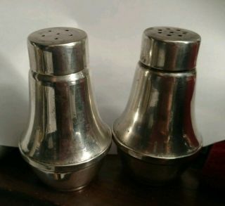 Vtg Duchin Creation Sterling Silver Weighted Salt and Pepper Shakers Glass Lined 2
