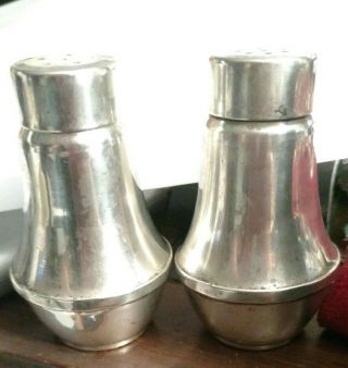 Vtg Duchin Creation Sterling Silver Weighted Salt and Pepper Shakers Glass Lined 3
