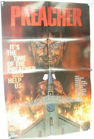 Preacher Vertigo Dc Comic Store Promo Poster (22 " X 34 ") Rare,  Oop - Vg,