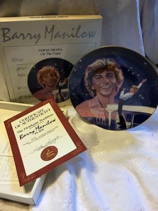 Rare Barry Manilow Plate By The Herloom Tradition Copacabana 573 Of 5000