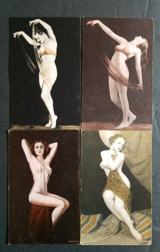 Exhibit Supply Early 1940s Studio Models Pinup Arcade 4cards Rare Lot1