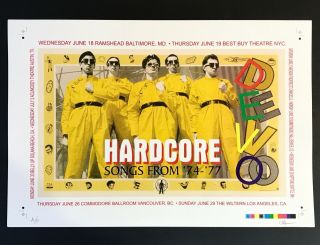 Devo Concert Poster Color Proof Hardcore Devo Live Tour Rare 13 " X 19 "