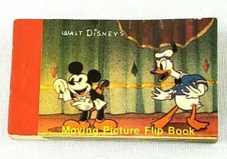 Vtg 1986 Walt Disney Mickey Mouse & Donald Duck,  Moving Picture Flip Book Rare