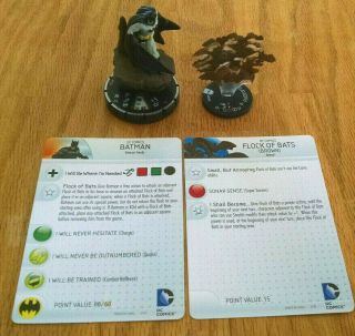 Batman 053a Sr,  Flock Of (brown) Bats Batman Heroclix Set With Card Rare