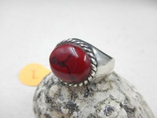 Vintage Sterling Silver Natural Red Jasper Stone Ring 9.  1 Grams,  Size 7